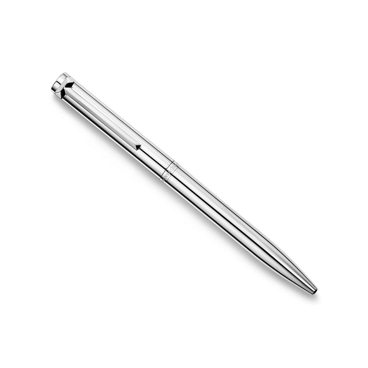 Tiffany & Co. Solid Sterling Silver Ballpoint Pen W/ Pouch And Box