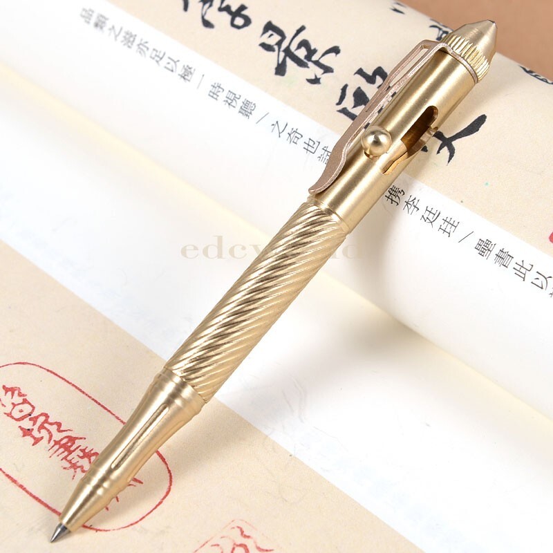 EDC Practical Brass Pocket Ball Pen Business Office Signature Pen Outdoor Travel