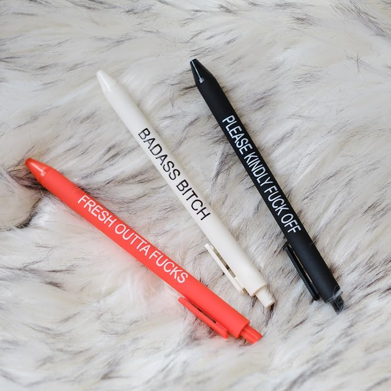 11Pcs Funny Pens Set for Adults Swear Word Daily Ballpoint Pen Premium Novelty