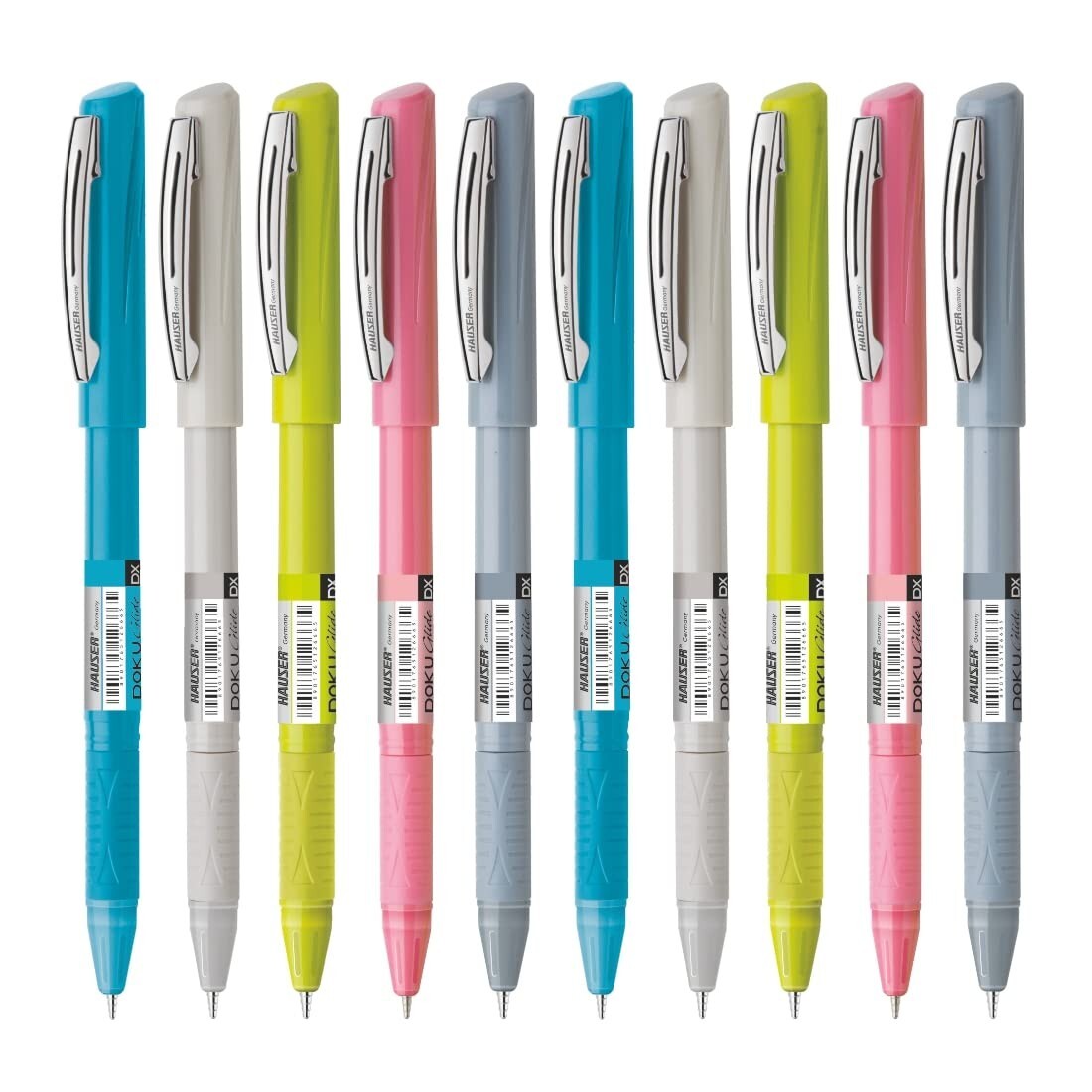 Hauser Doku Glide Ball Pen Box Pack | 0.7 mm Tip Size |Blue Ink, Pack of 10 Pens