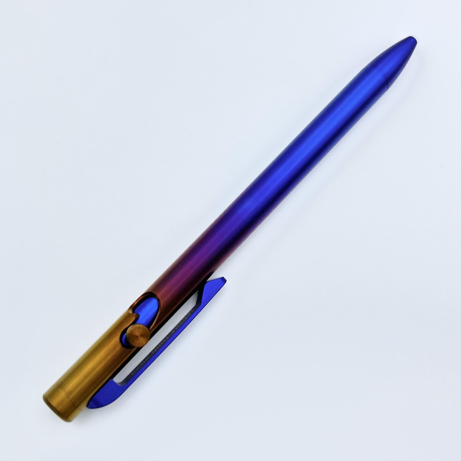 Tactile Turn – Titanium Slim Bolt Action Standard Size Pen Wyo Sunrise Ano Color