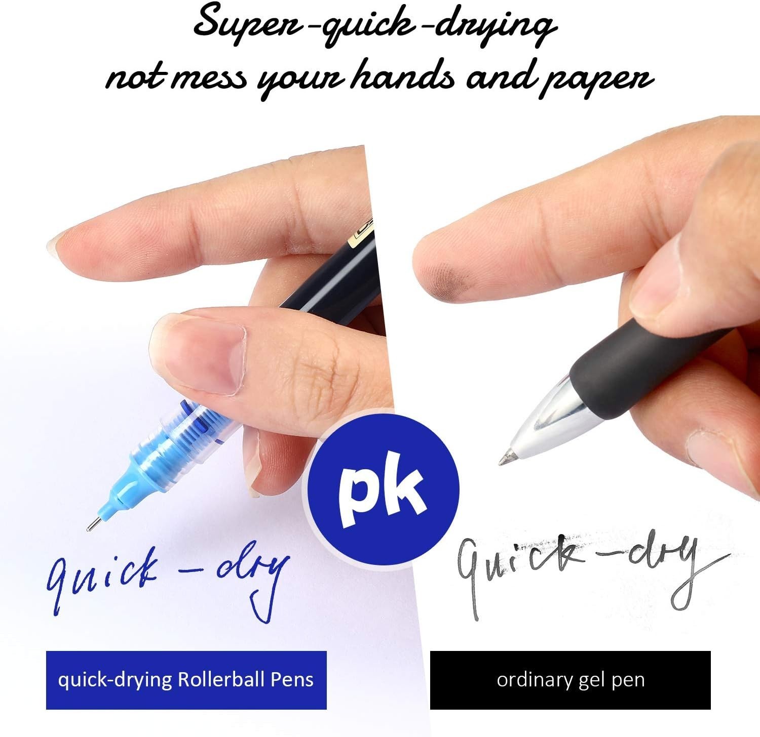 Effortless Writing with 12-Pack 0.5mm Liquid Ink Rollerball Pens – Black & Blue