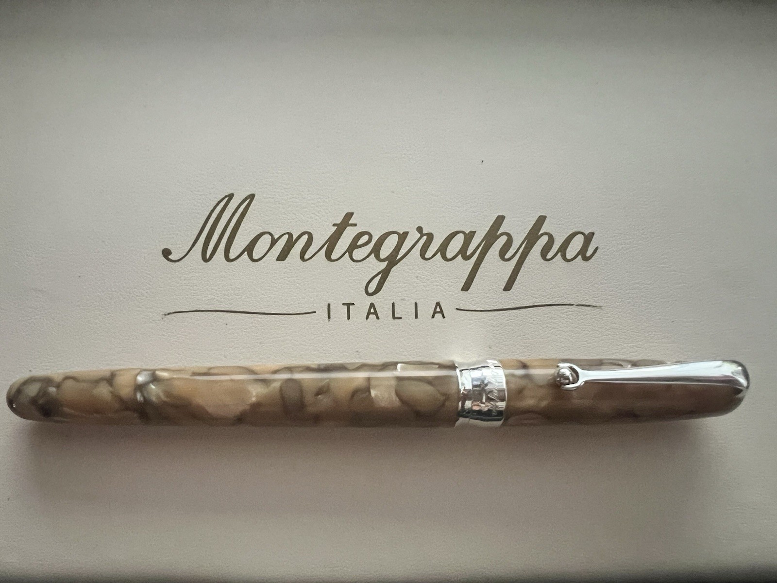 Montegrappa Liberty Indian Rainbow Small Celluloid Ballpoint Pen Silver 925