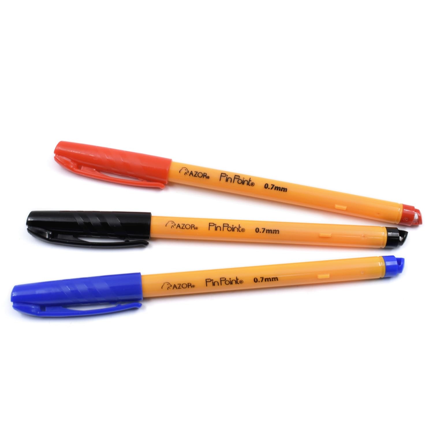 AZOR Pin Point Fine Pens 0.7mm 50 Pack – 30 Black 15 Blue 5 Red Ballpoint