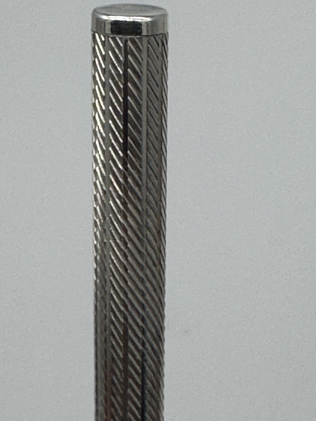 Sterling Silver 925 Ballpoint Twist Pen Flat Top Blue Ink Working