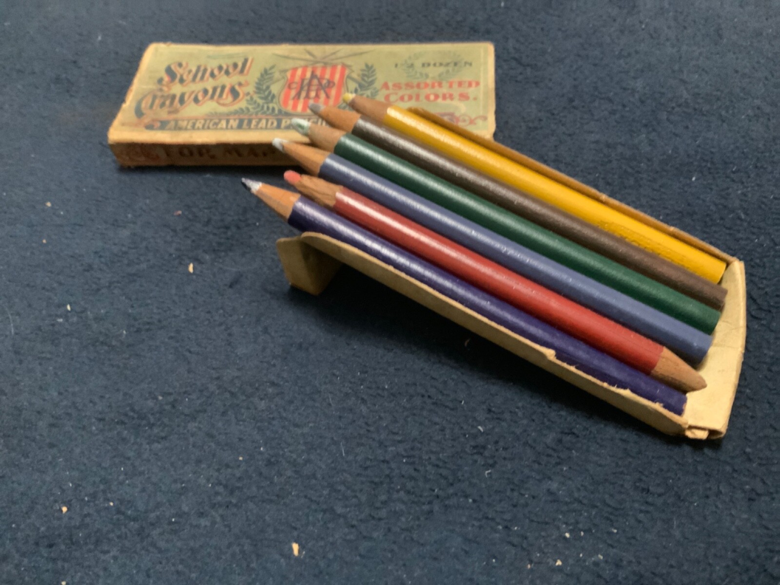 Vintage School Crayons for Map coloring