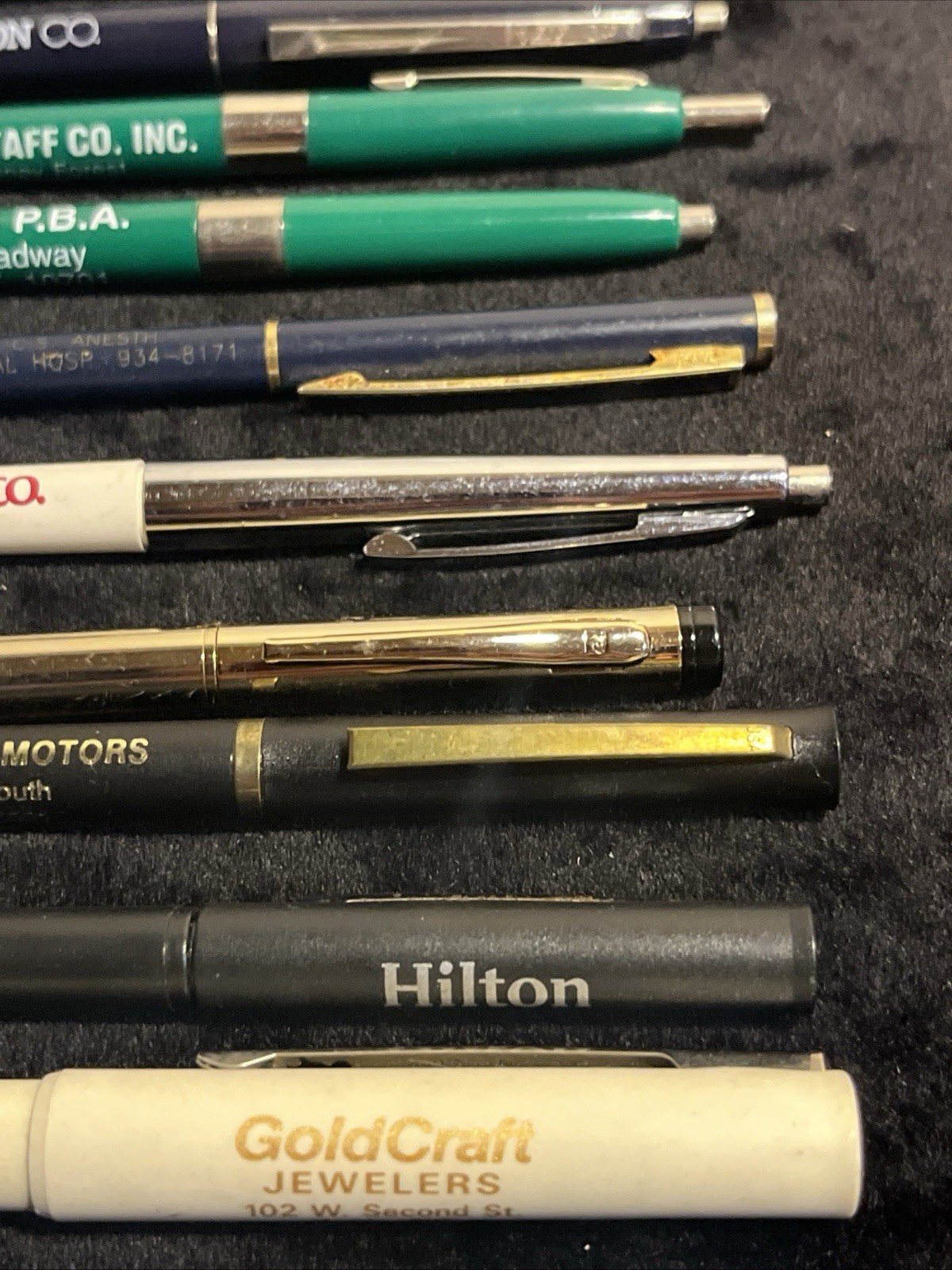 (14) Pen Lot Advertising US Government Hilton Sprint Hospital Jewelers
