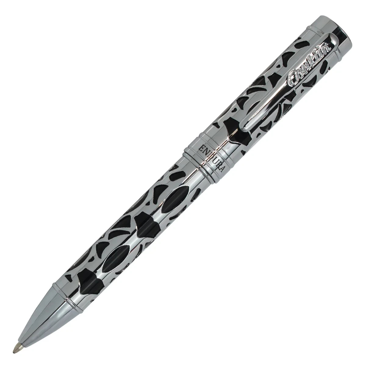 Conklin Endura Deco Crest Ballpoint Pen Black & Chrome Brand new in box