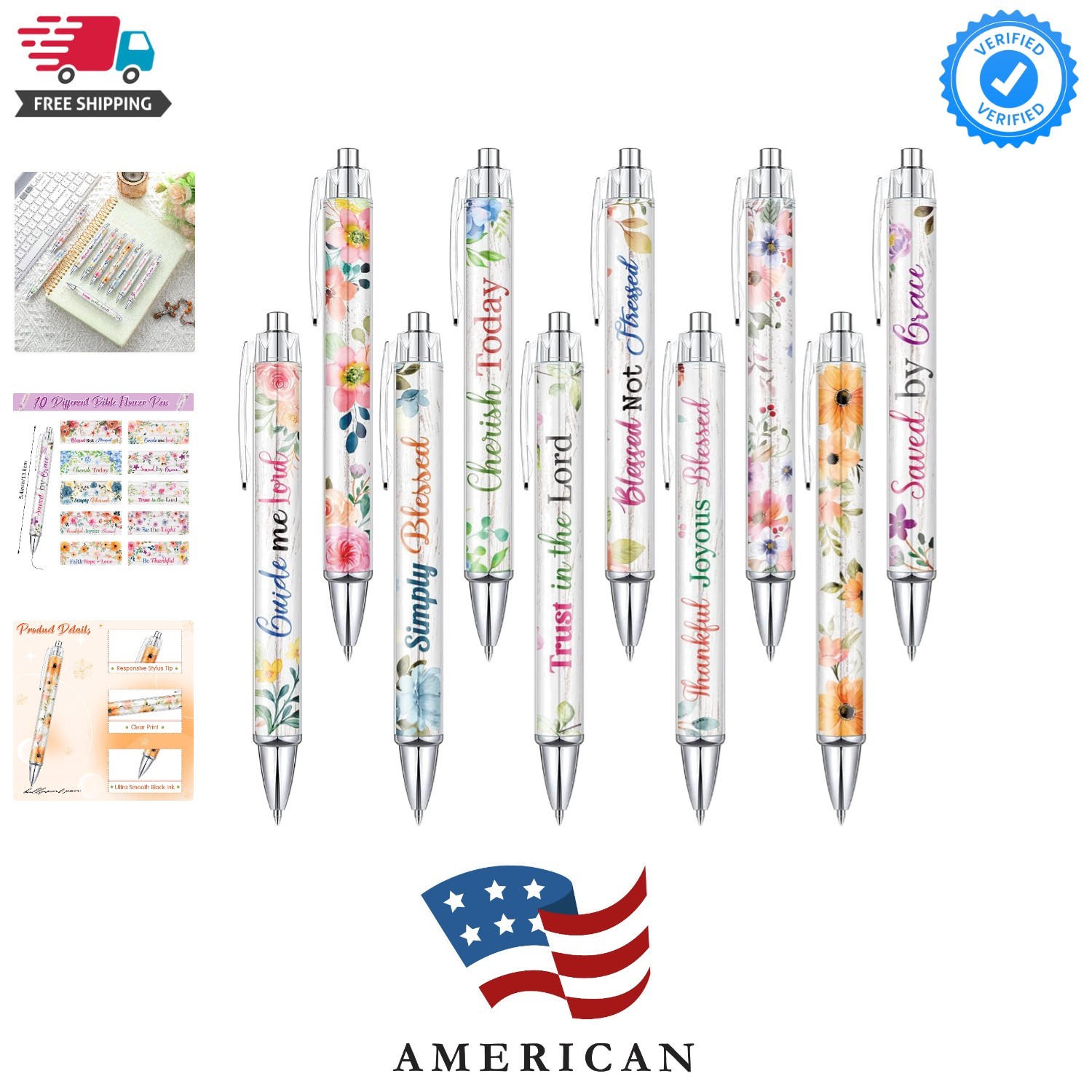 10 Pcs Christian Pens for Women Religious Ink Pens Easter Gifts Inspirational…