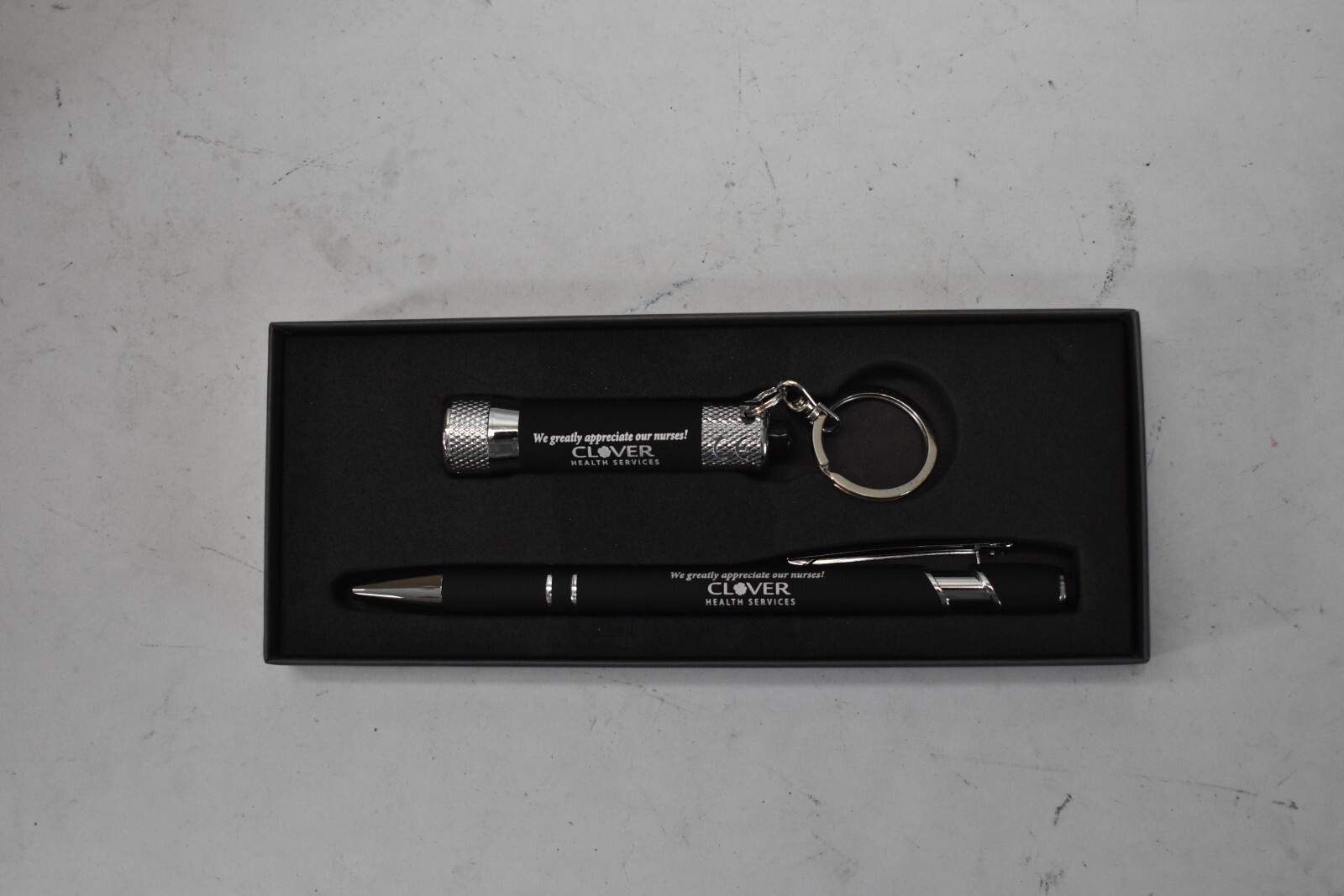 Lot of 108 Pen/Flashlight Set Black Branded Gift Items Black Ink Keychain