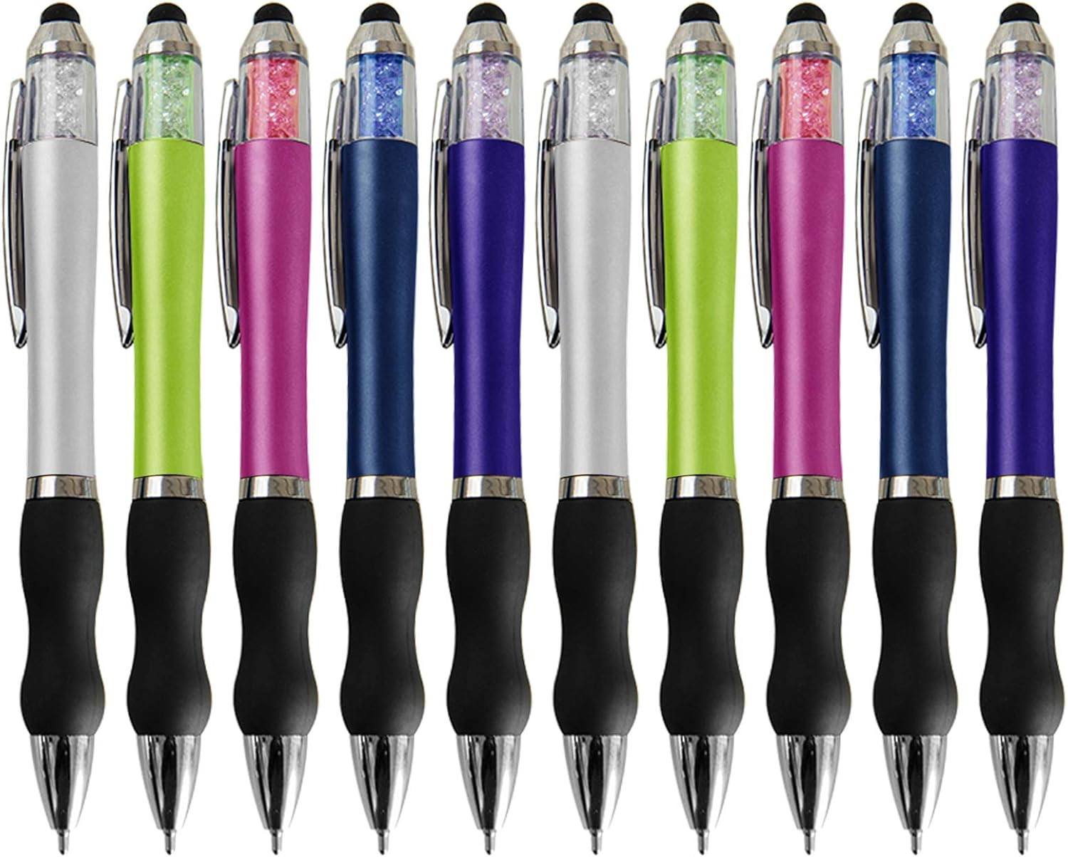 Ballpoint Writing Pens,8 Pack(5 Count+3 Refills) with Stylus Tips 1Mm Medium Poi