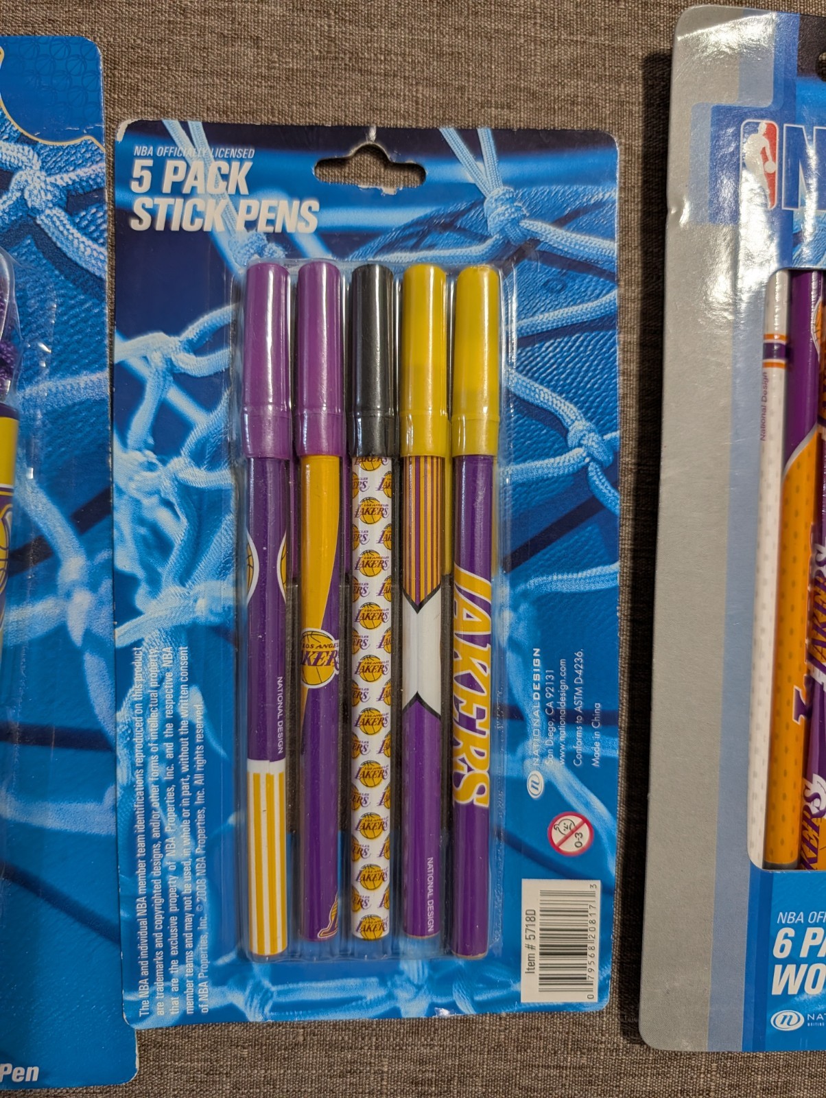 Vtg NBA Los Angeles Lakers Lot Pack Stick Pens National Design 2006 Pencils Y2k