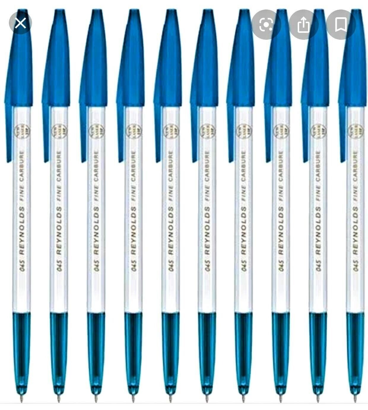 Reynolds 045 Ball Pens | Fine Point (0.7mm) | Blue Ink | 10 Count
