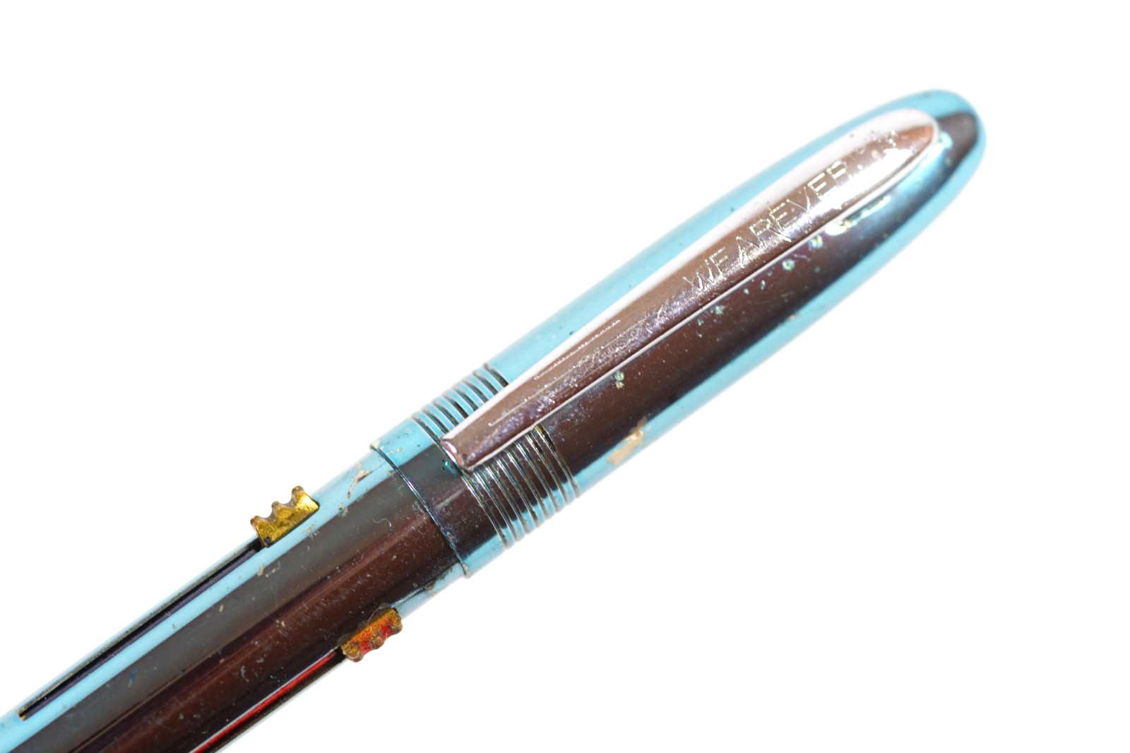 Scarce 1940-50s WEAREVER 4 Color Ballpoint Pen Chrome Metal Barrel Multicolor