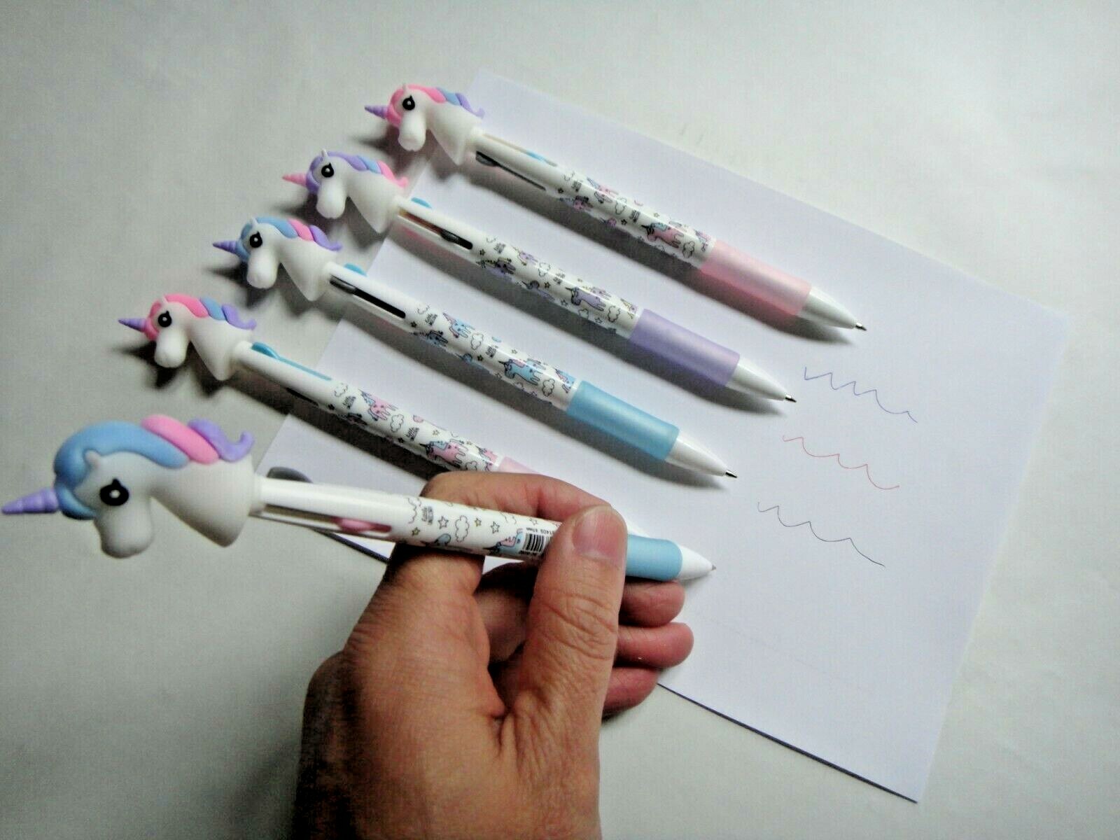 12 Pcs-3 colors UNICORN cartoon Multi-color changing Ballpoint Pen US Seller
