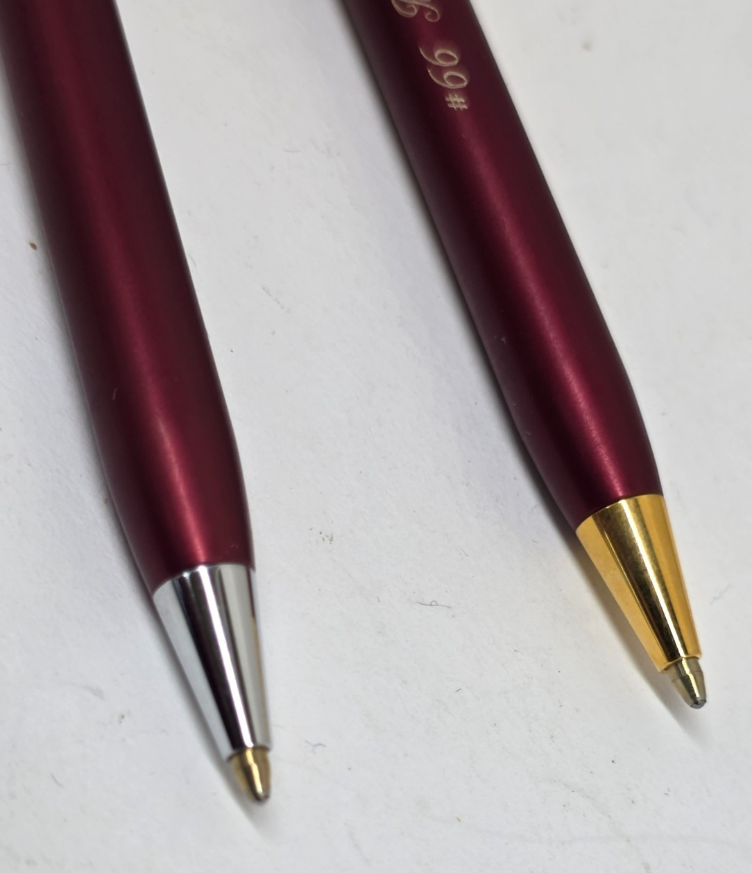 VTG Garland Heirloom Ball Point Pens Burgundy #66 Bubble Top Inter-Chem + Box