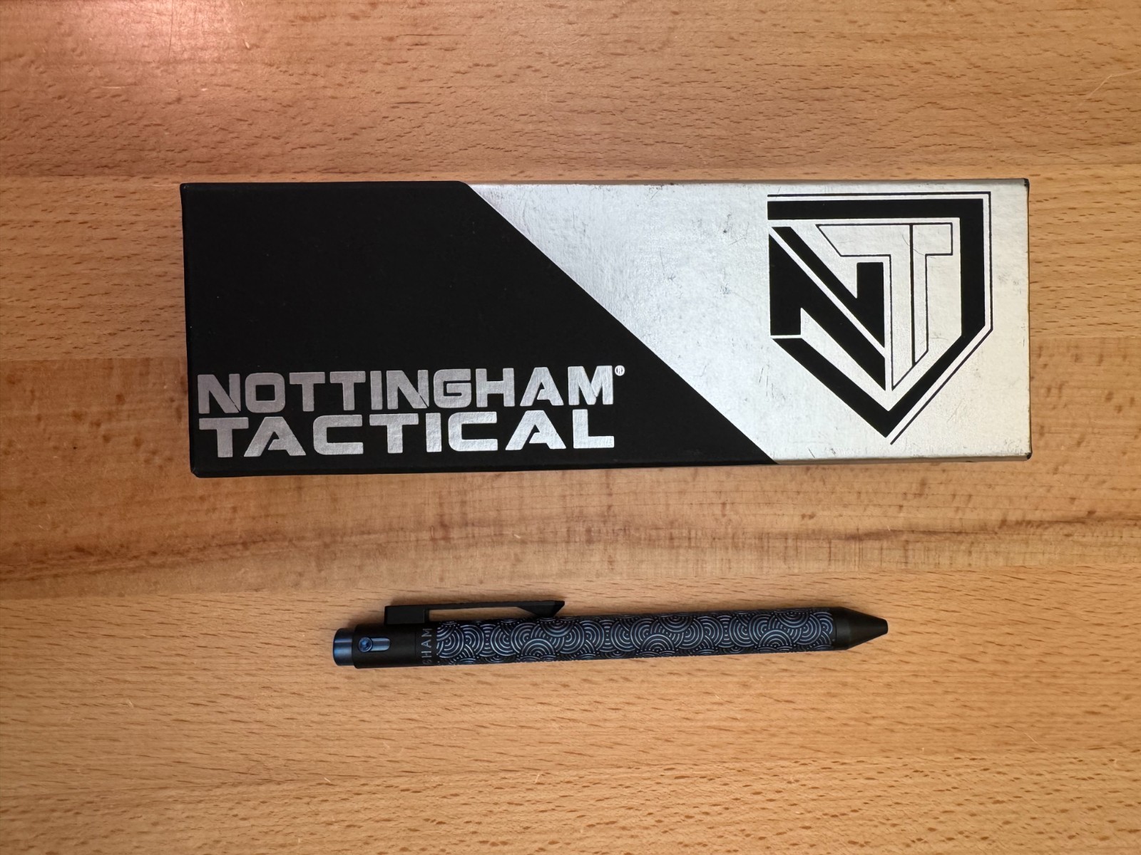Nottingham Tactical TiButton RHSL Chaos Seigaiha Two-Tone Black & Blue Full Size