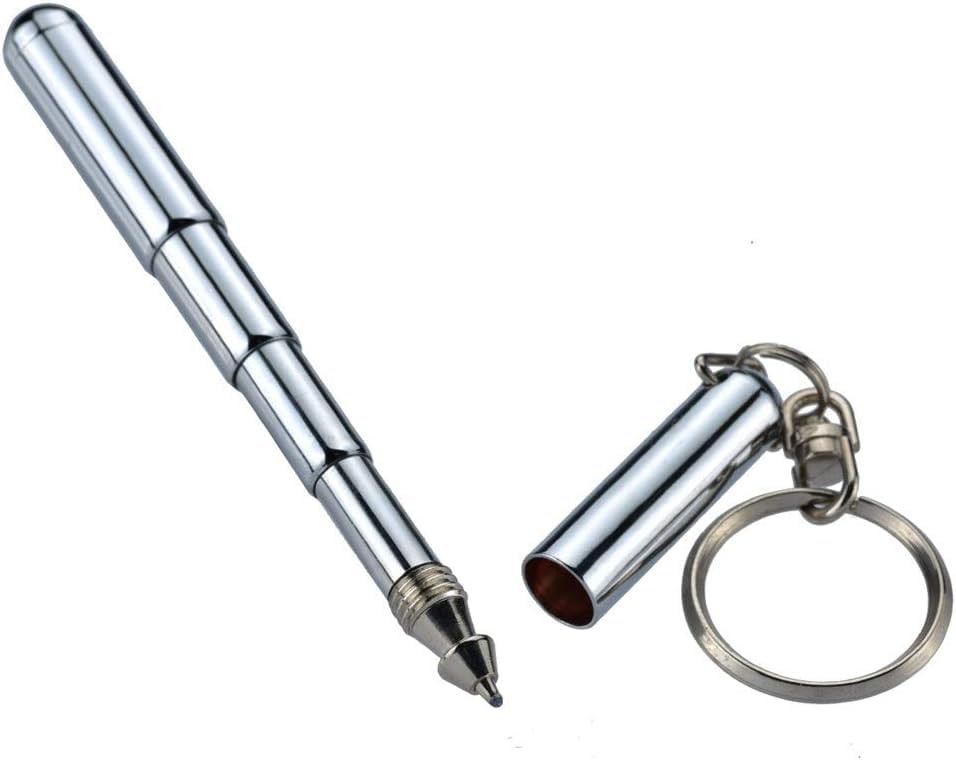 1Pc Retractable Mini Pen, Metal Tool Retractable Pocket Keychain Dad Gadgets,…