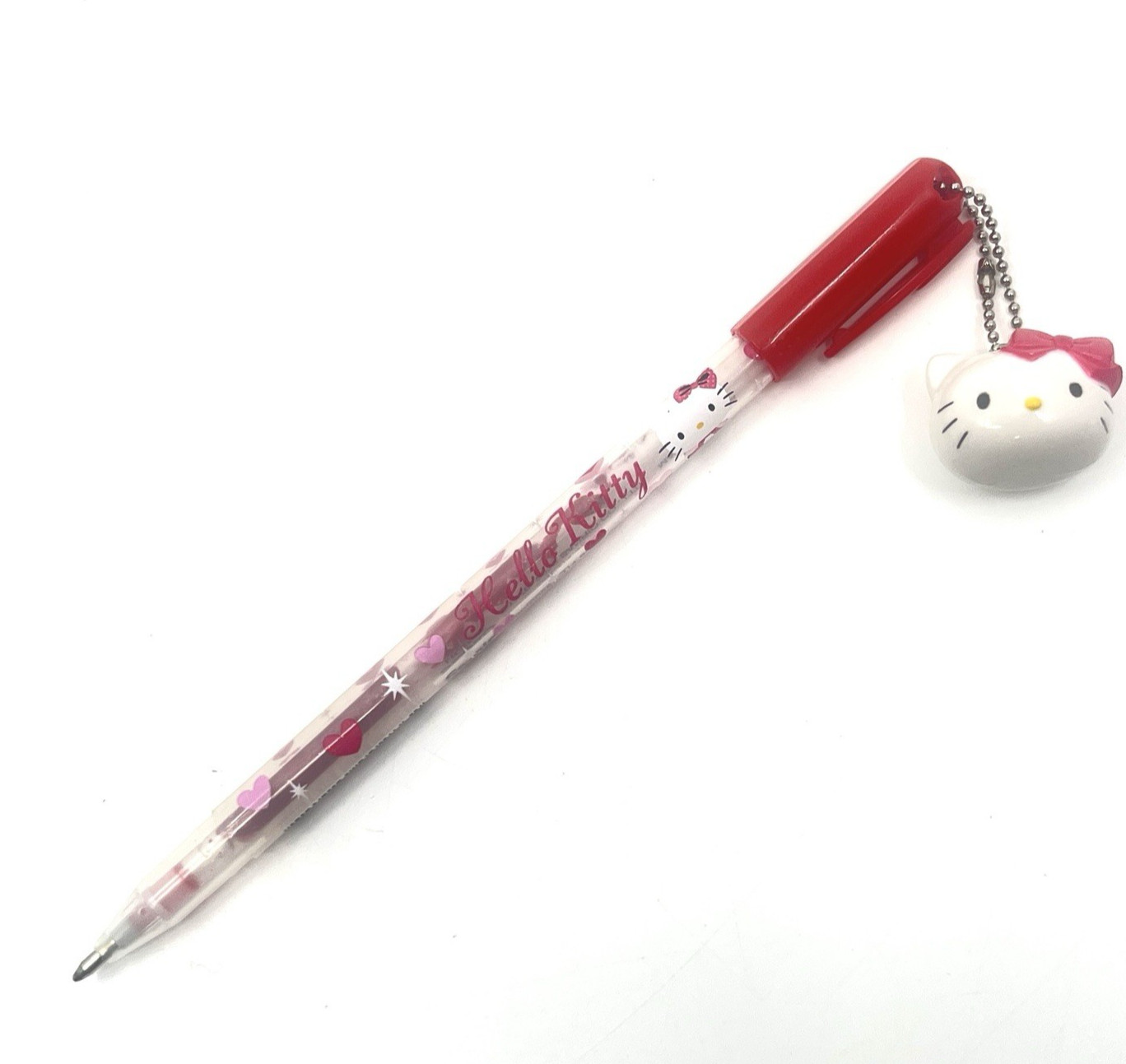 Sanrio Hello Kitty Gel Pen w/ Charm – Red Ink – Hearts Design – 2012 Collectible