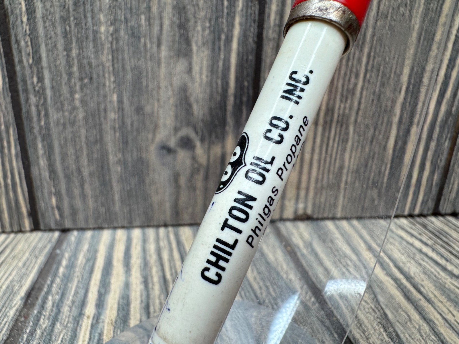 Vintage Phillips 66 Branded Red & White Click Pen Chilton Oil Salem MO