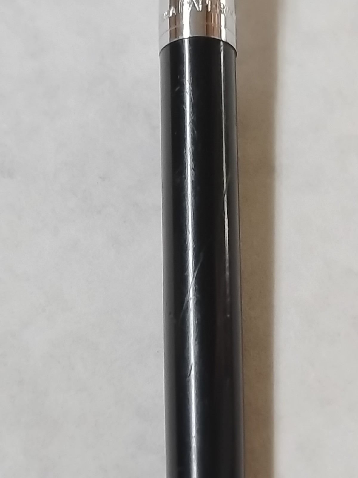 Vintage Paper Mate Profile Slim Grip Black Chrome Two Heart Ballpoint Pen #Q7