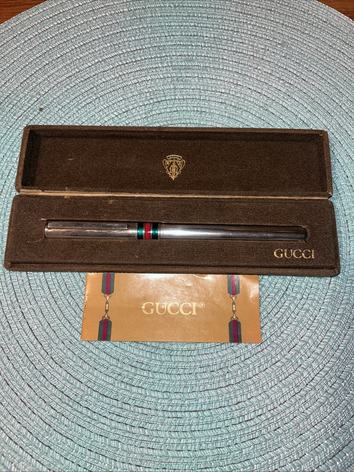 Vintage Gucci FS-10000 Solid Sterling Silver Ballpoint Pen – Working Box Papers