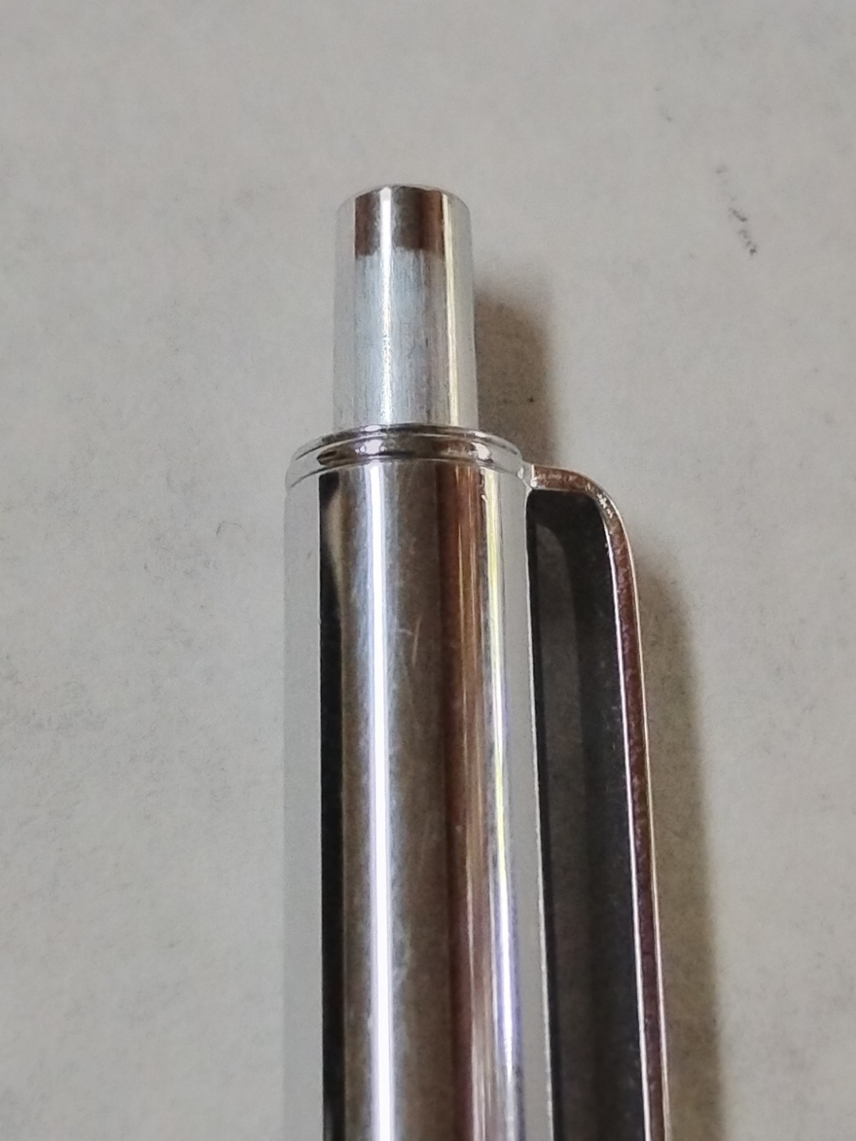 Vintage Paper Mate Profile Slim Grip Black Chrome Two Heart Ballpoint Pen #Q7