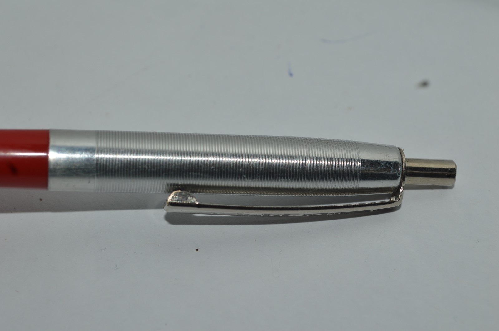 BANKERS Ballpoint Pen Red Plastic Barrel Metal Cap Made In USA Circa 1970s