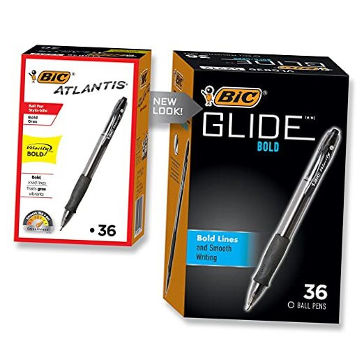 Velocity Bold Retractable Ball Pen, Bold Point 36 Count (Pack of 1) Black