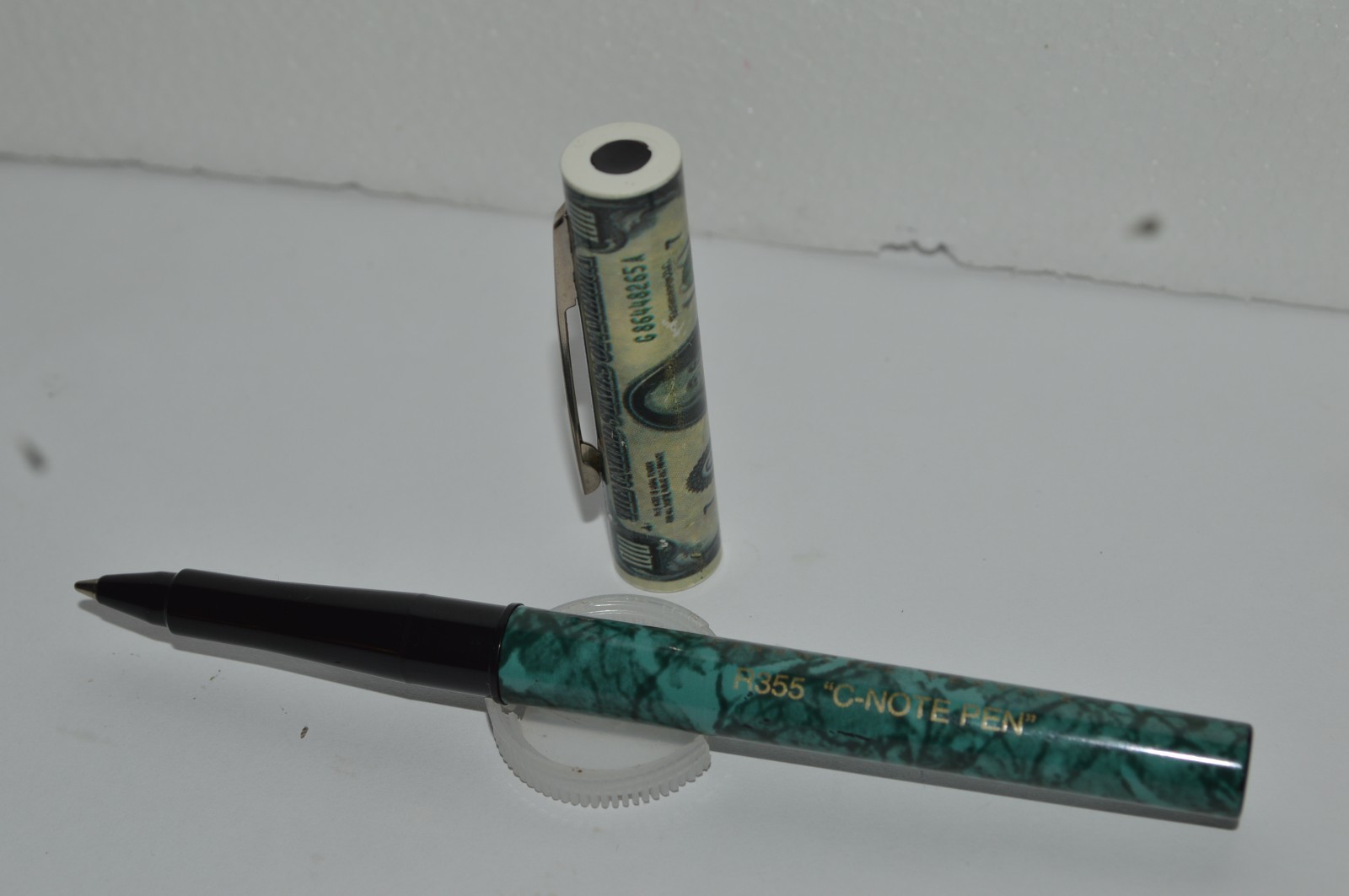 USA R355 C Note Pen $100 Bill Ballpoint Salesman’s Sample Replaceable Ink Refill