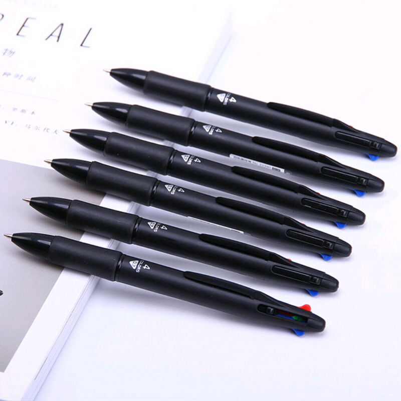 1x MultiColor Pen 4in1 Retractable Gel Pen 0.7mm Black Blue Red Green Ink Refill