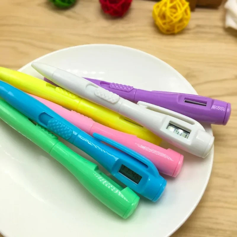 Creative Electronic Watch Ballpoint Pen Blue Office School Student Writing Pen