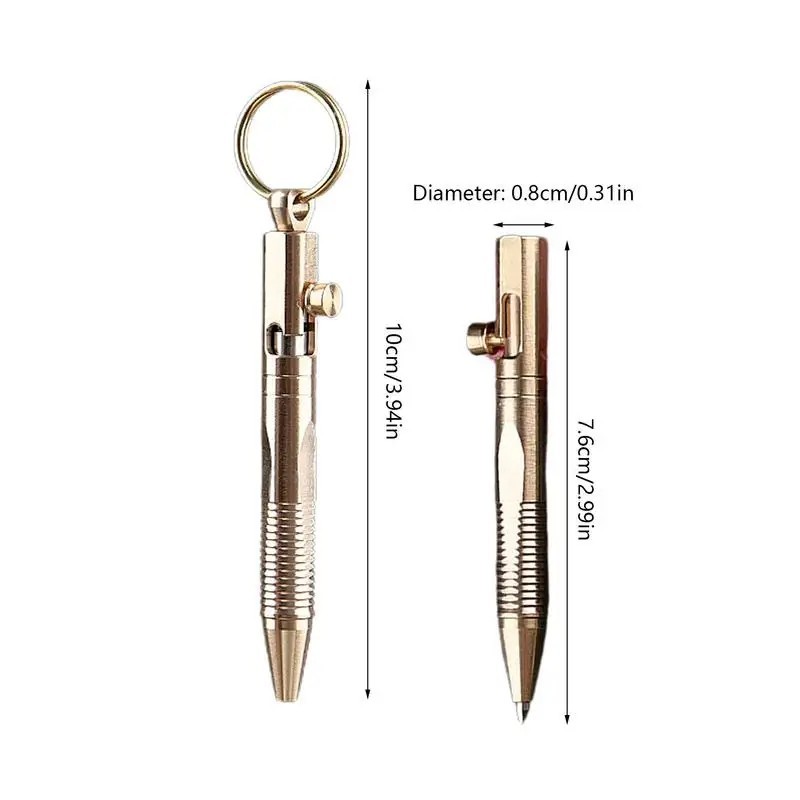 Mini Ballpoint Pen Brass Ballpoint Pen Pendant Keychain Mini Design Brass Pen