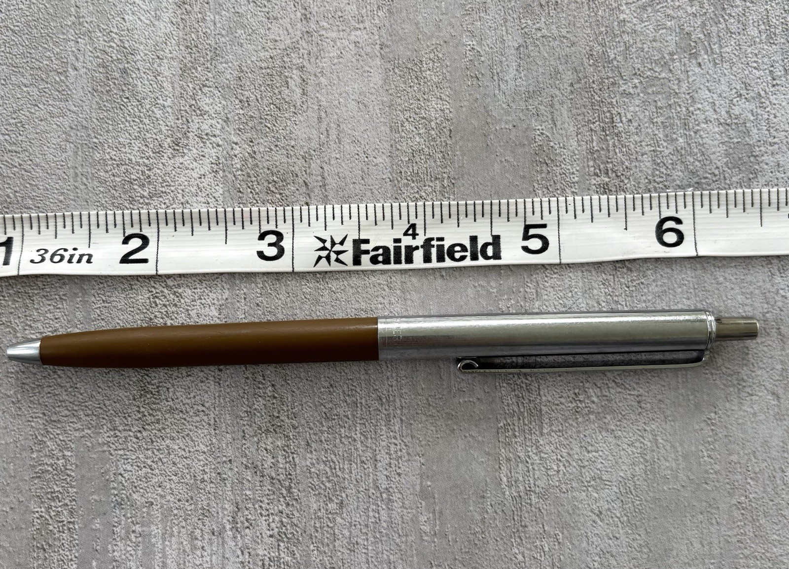 Vintage Paper Mate “The Profile” SLIM Pen Double Heart Brown & Chrome ~Dry Ink~