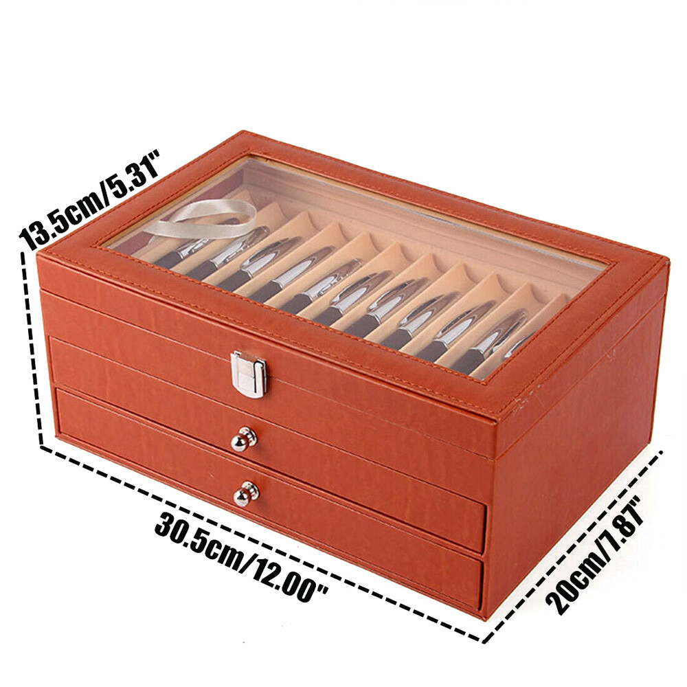 24/36 Slots Fountain Pen Display Box Pencil Storage Organizer Case Collection