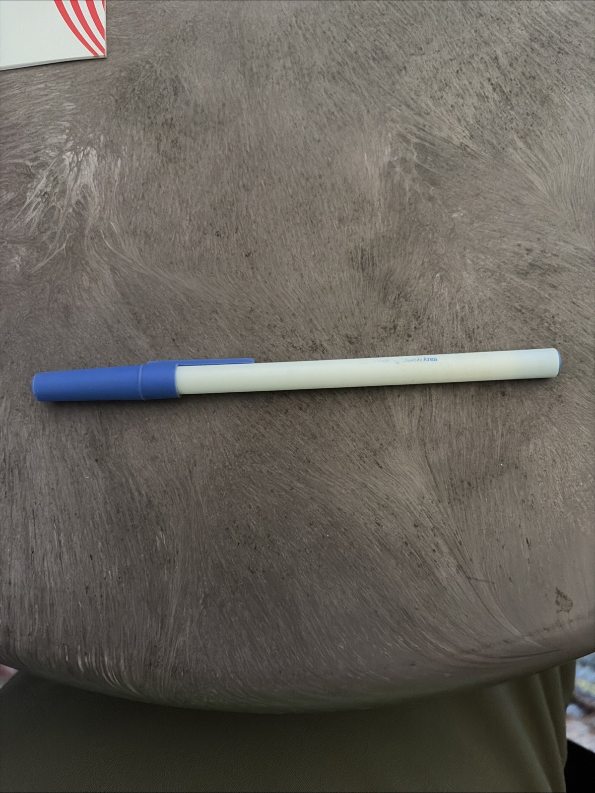 Blue & White Plastic Ball Point Pen Black Ink