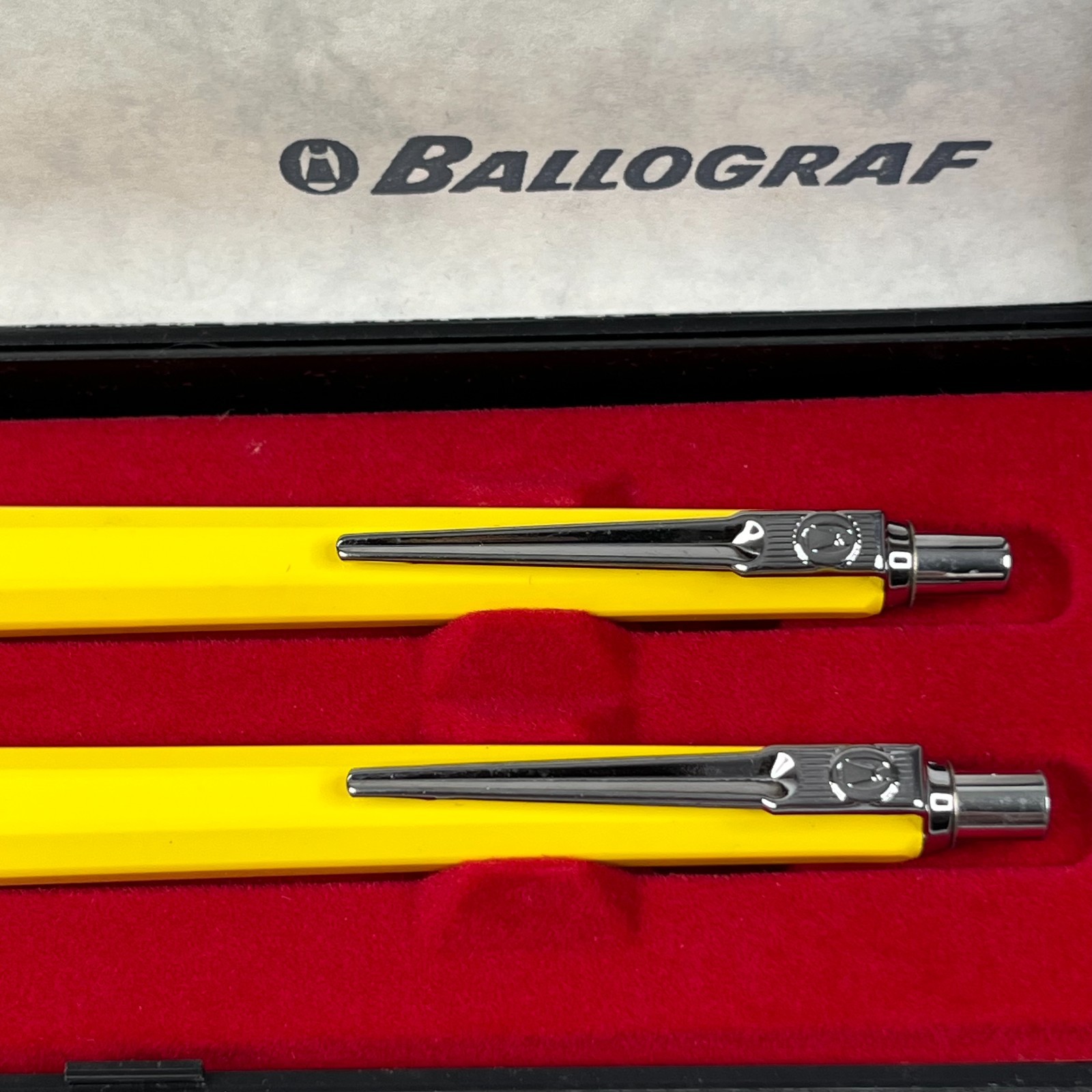 Ballograf Yellow Pencil and Ballpoint Pen Set With Original Box