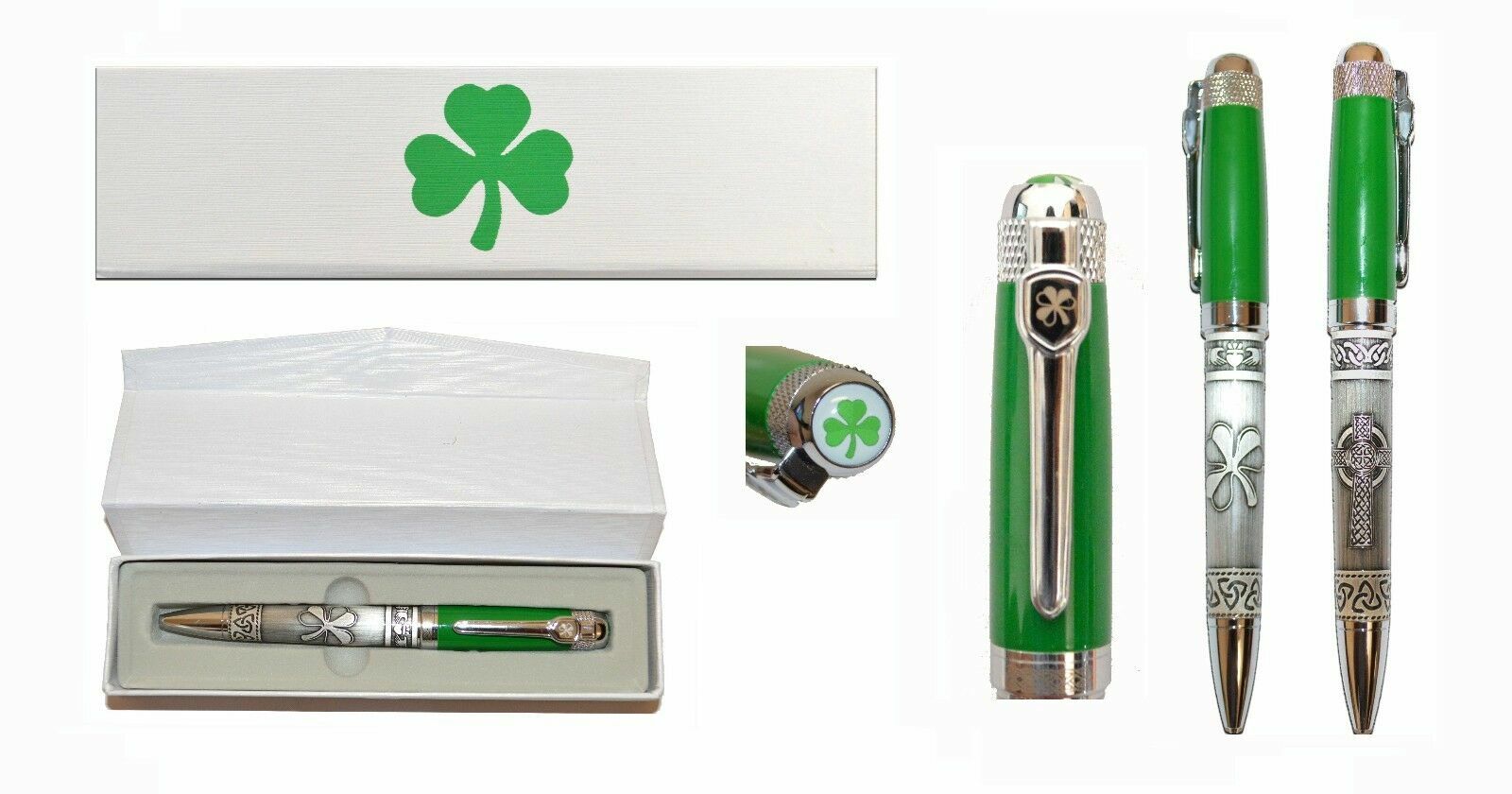 Irish Ballpoint Pen Gift Set-Celtic-Clover-Elegant Pen St Patrick Unique Ireland