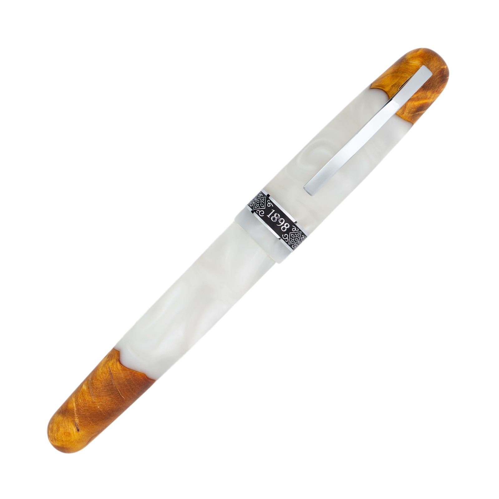 Conklin 1898 Spectra Fusion Rollerball Pen in White w/ Chrome Trim – Limited Ed.