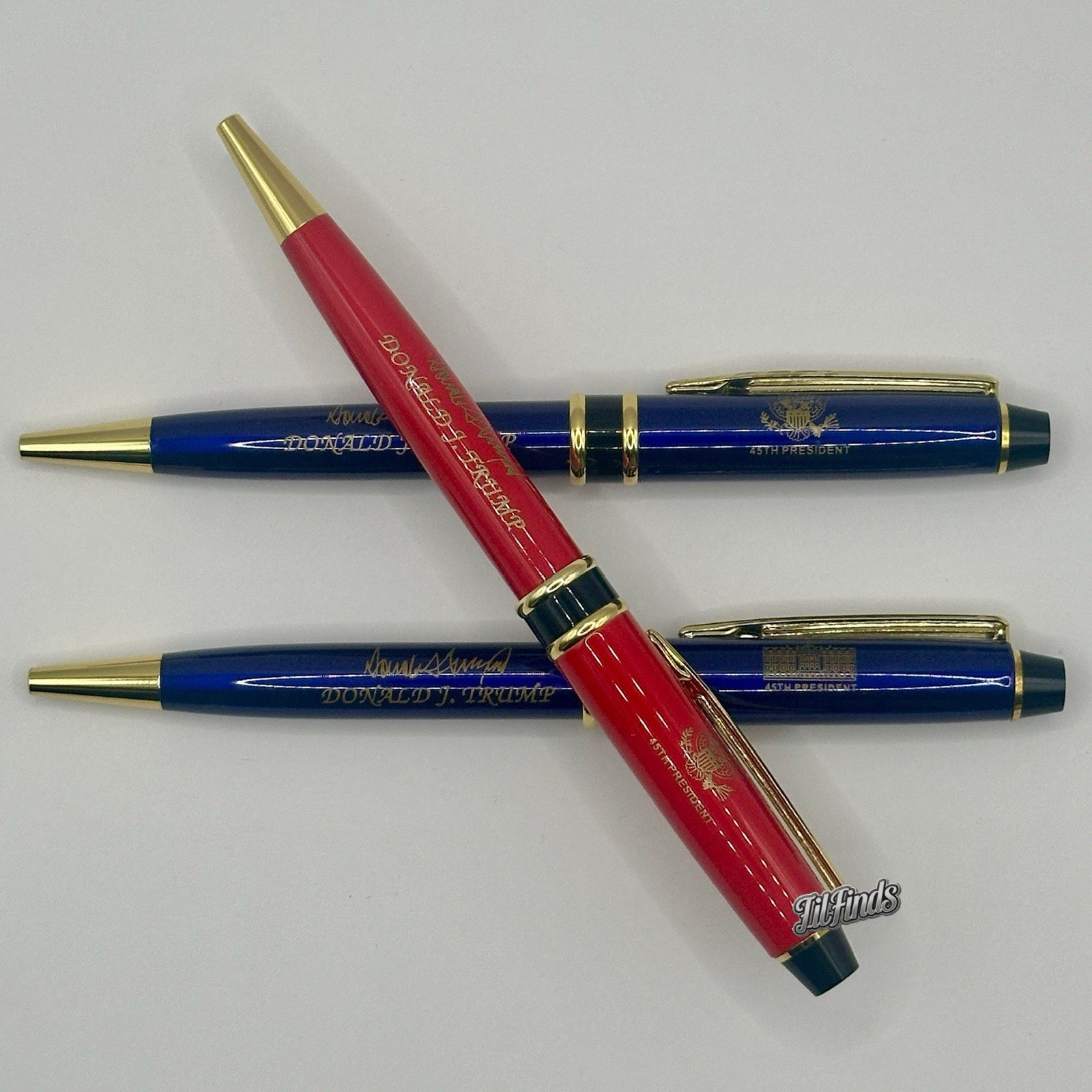 45th PRESIDENT TRUMP SIGNATURE PEN ENAMEL PLATED GOLD TRIM SEAL WHITE HOUSE