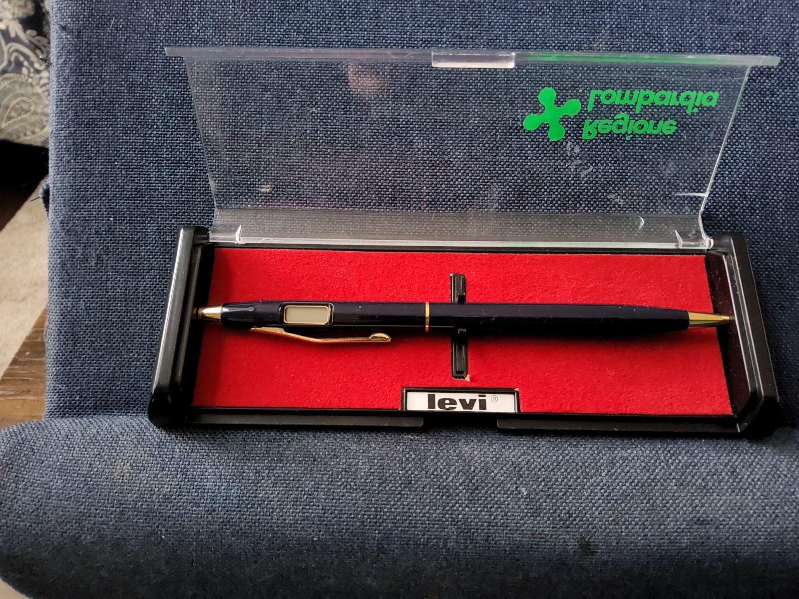 Vintage LCD Digital Clock Ballpoint Pen Retro 1980s Italy