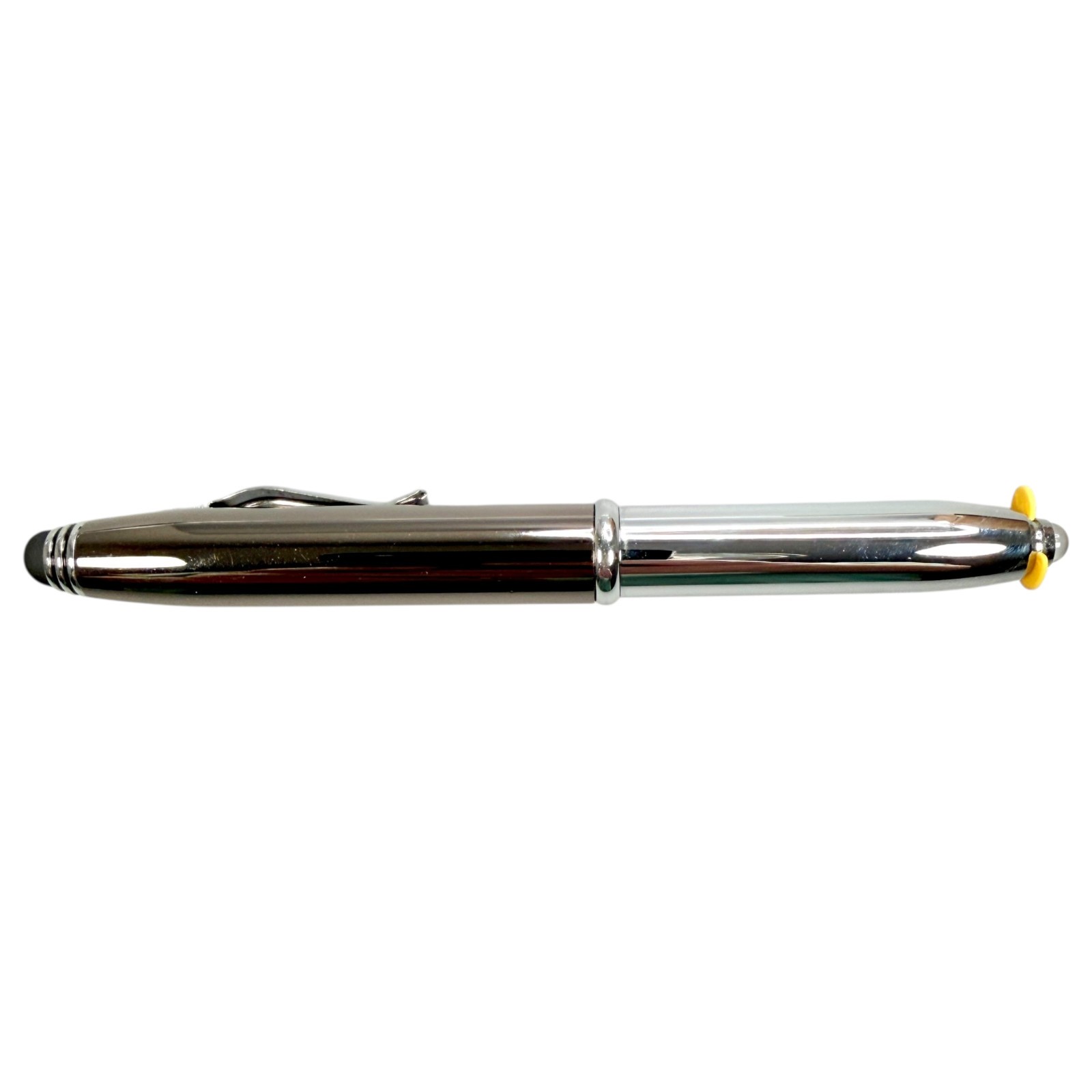 Adler LED Lighted Tip & Stylus Ballpoint Pen Metal Chrome w/Advertising