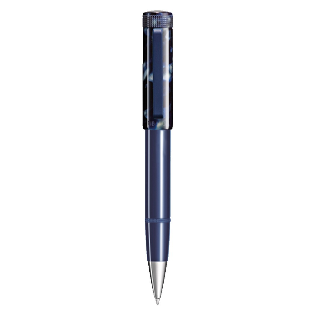 TIBALDI Perfect Stonewash Blue Resin Rotary Ballpoint Pen