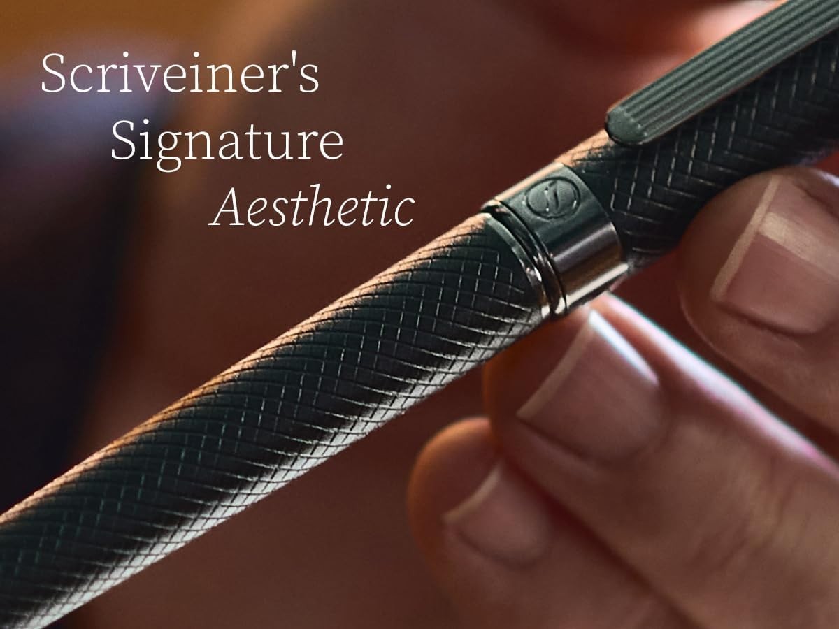 Luxury All Black Ballpoint Pen with Ergonomic Grip and Refillable Ink Cartridge