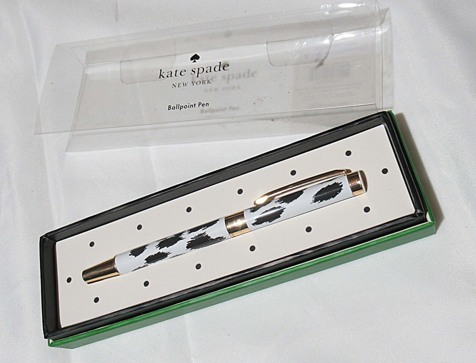Kate Spade New York Black Ink Ballpoint Pen Modern Leopard