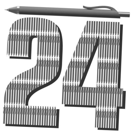 24 Pack Gel Pens Black Ink, 0.7mm Fine Point Smooth 24 Pack Black Ink