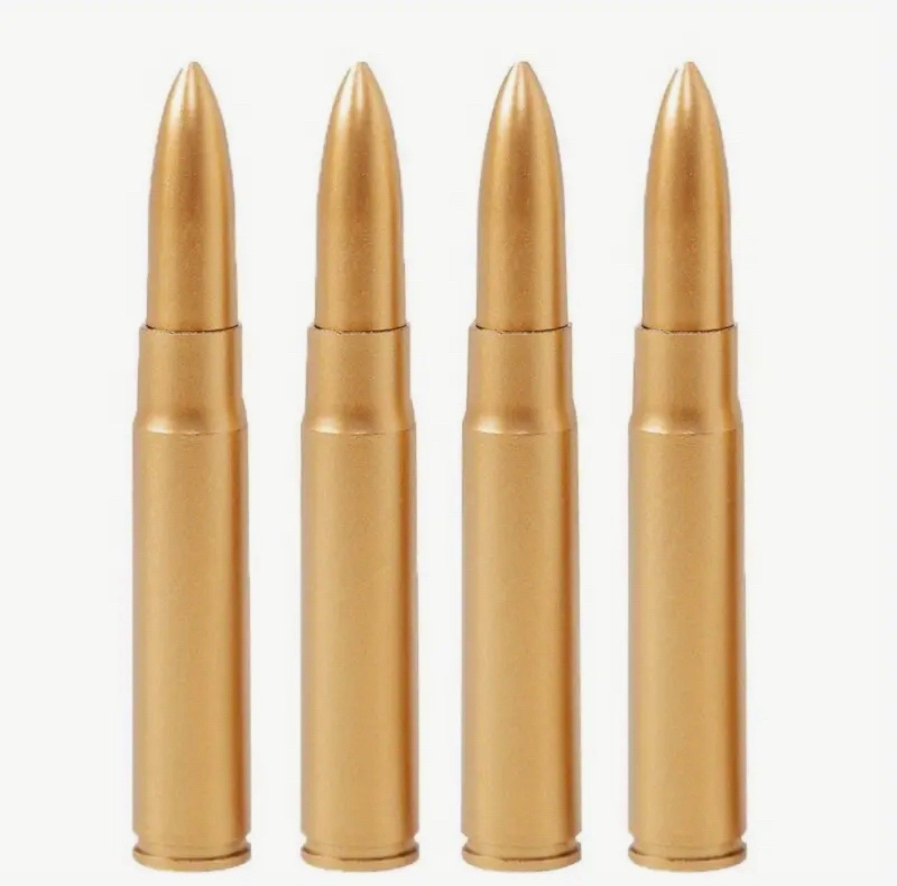 6 PACK Bullet Shaped Plastic Ballpoint Twist Pens Set Rifle Gold Copper Color