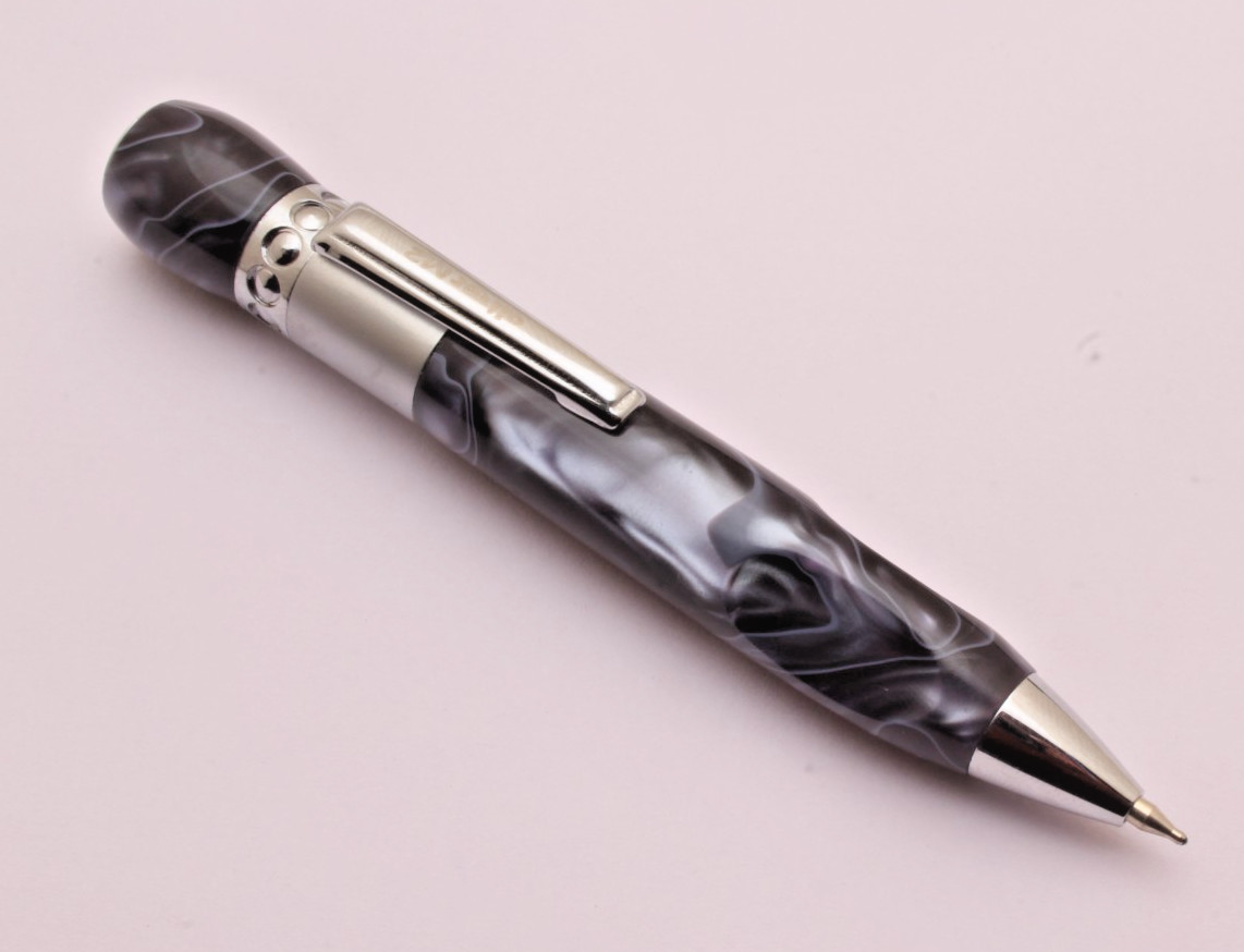Oliver M2 Marble Acrylic Body Mini Size Ballpoint Pen With Chrome Trims NEW
