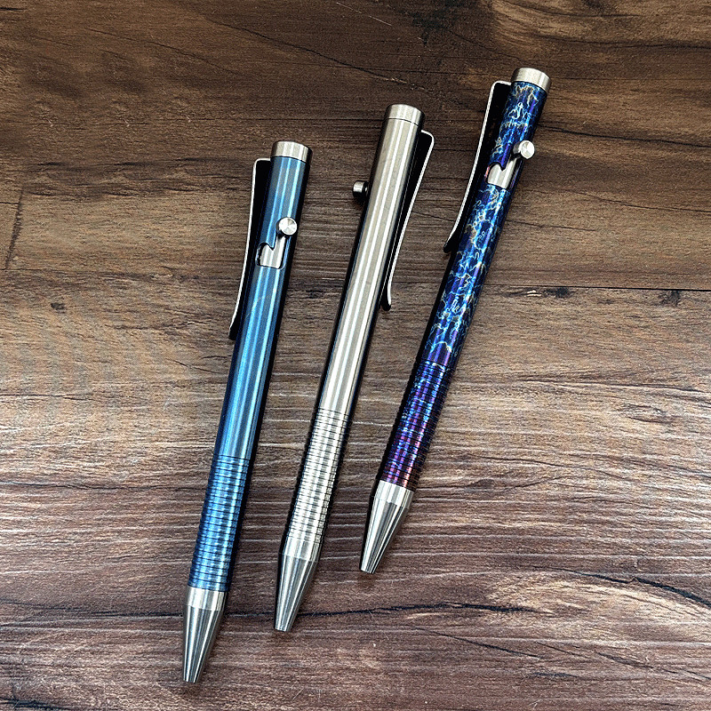 EDC Titanium Alloy Ballpoint Pen Pocket Bolt Action Business Signature Pen