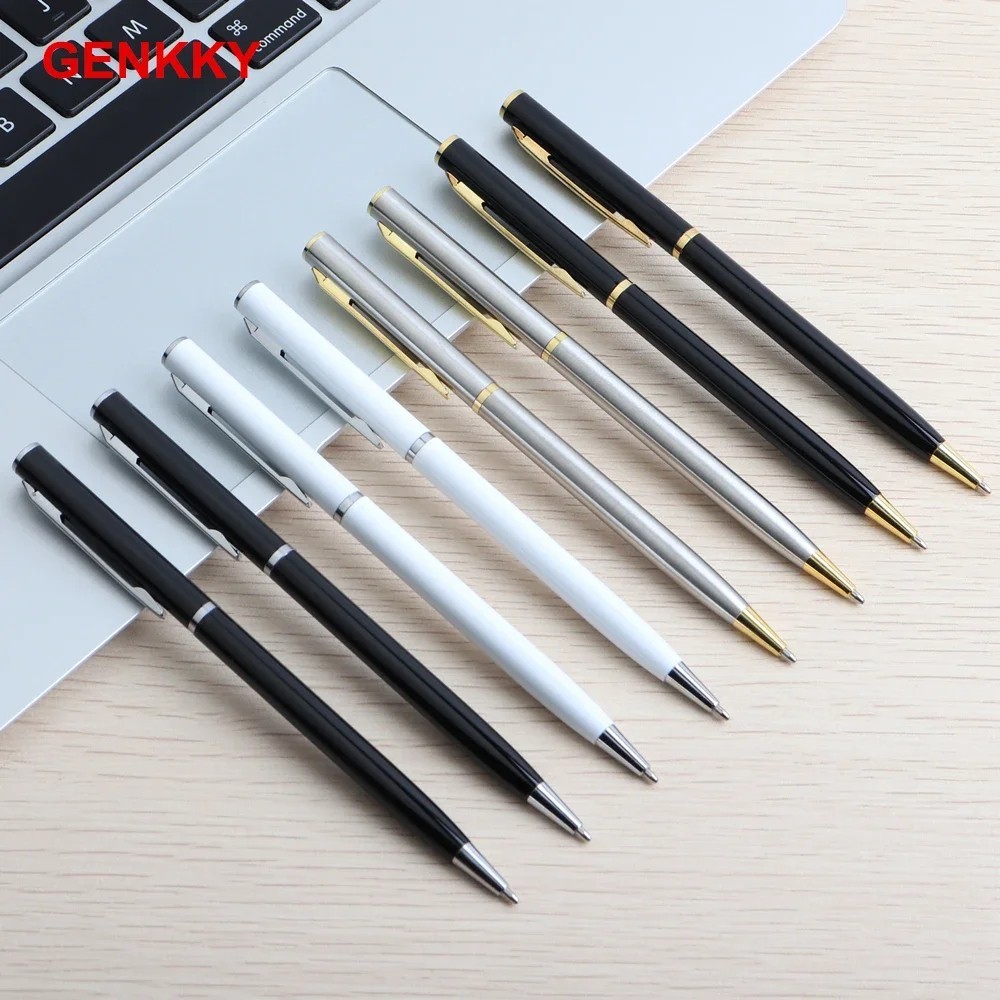 Stainless Steel Ballpoint Pen Ball Point Writing Pen Student Stationery Retro